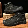 Stivali Sneakers da uomo in vera pelle Scarpe casual sportive da uomo fatte a mano Antiscivolo Moda Escursionismo Comfort Calde calzature invernali maschili