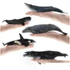 Autres jouets Modèle de baleine Jouet 9 Animaux marins solides Grande taille Haute Simation pour enfant Enseignement cognitif Cadeau Ornement Orcinus Orca Shark Dhjmf