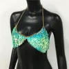 CAMESOSOLS ZOMER DROMEN DOMEN METALEN PAILINE CRASD TOP BRA Sexy Hollow Out O Hals Halter Body Chain Corset S Festival Party Domans Tank 230410