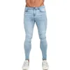 Jeans pour hommes Gingtto pantalons pour hommes jeans moulants bleu clair pantalons en denim pour hommes style hip-hop jeans surdimensionnés été slim fit pour hommes ensemble 230410