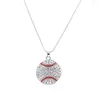 Pendant Necklaces Lureme Fashion Crystal Rhinestone Ball For Women Girl Basketball Baseball Sports Jewelry 3 Colors (nl005477)