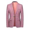 Costumes pour hommes 2023 printemps hommes Simple Plaid costume d'affaires/homme Slim Fit marié pour se marier robe Blazers/homme veste décontractée