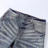 Jeans masculinos designer marca moda rasgado namorado slim fit homens angustiados calças jeans casuais estiramento azul