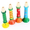 Trummor Percussion Hot Baby Wood Liten Horn Whistle Music Instrument Toys Kids Färgglada intellektuell utvecklingsvokal leksak för barn gåva