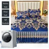 Salia de cama Conjunto de 3 peças de cama de cama azul royal moderna folhas laváveis ​​com tiras elásticas adequadas para tamanhos grandes 230410