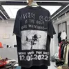 メンズTシャツヒップホップラップアルバムには、半袖シャツ230410をフィーチャーしたヒーローと悪役が特徴です