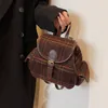 Fábrica atacado senhoras sacos de ombro 2 cores inverno popular bolsa de lã doce e adorável xadrez retro mochila tendência de rua saco de mensageiro de pelúcia 2425 #