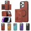 Luxury 2 in 1 Detachable Magnetic Leather Vogue Phone Case for iPhone 15 Plus 14 13 12 Pro Max Sturdy Business Removable Multer Card Slotsウォレットブラケットバックカバー