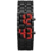 Модные мужские часы, мужские часы, цельнометаллические цифровые наручные часы, красный светодиодный самурай для мужчин, спортивные простые часы для мальчиков, relogio masculino1262C