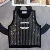 Tanques de lantejoulas completas Tops de designer camiseta para mulheres coletes brilhantes da moda