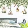 壁のステッカークリエイティブなつる鳥のケージ植物壁ステッカー小さな新鮮なリビングルームの装飾寝室の家の装飾自己接着ステッカー230410