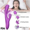 Otros artículos de masaje Vibradores Conejo Tap G-Spot Patting Vibrador para mujeres Clítoris Stimator Powerf 21 modos Juguete Consolador femenino Productos Ad Dhggl