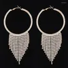 Boucles d'oreilles 2023 Style strass cercle évider rue S Simple gland tempérament griffe chaîne oreille accessoires en gros