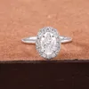 1.0Ct Oval Cut D-Vs1 Engagement 14K White IGI Certified Lab Grown Diamond Halo Ring