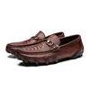 Men High Quality Leather Loafers Casual Shoes Moccasins Slip On Men's Flats Fashion Men Shoes Male Driving boots Size 38-48