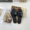 Luxury Woody Sandals Slippers Women Mule Flat Slides Canvas Slippers Pink white black brown sail womens Summer Vacation Indoor Casual Easy to wear Sandals