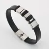 Charm Bracelets Wholesale 10PCS Stainless Steel Leather Bangles Blank For Engrave Bracelet With Metal Plate To Record