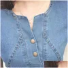 Basic Casual Dresses Korean Denim Dress For Women Summer Jeans With Button Pocket Sexy Mini Plus Size 4Xl 5Xl 13960 210521 Drop De Dhuh0