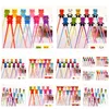 Baguettes 100 paires couleurs mélangées dessin animé enfants enfants cadeau étude exercice tête de Sile en gros livraison directe maison jardin cuisine Din Dhzvh