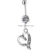 Navel Bell Button Rings D0111 Hart Navel Navel Ring Drop Levering Sieraden Lichaam Sieraden Dhmwi