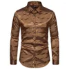 Heren Casual Shirts 2023 Herfst/Winter Lange Mouw Mode Streep Jacquard Helder Gezicht Nachtclub