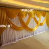 Décoration de fête 3M 6M / 10FT 20FT Toile de fond de mariage blanche avec rideau Swags Styliste Célébration Toile de fond Conception de scène