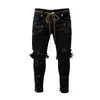 Men's Jeans Cracked jeans men's tight fitting spring summer knees holes hip-hop chili pants street clothing Distressed Painted Zippers Desinger 231109