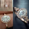 Ringos de cluster Promise da moda Ring Ring Oval Cut Noivado Band for Women Wedding Jewelry Tamanho 6-10