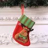 Appendini per calze natalizie con paillettes Borsa regalo Calza pupazzo di neve Babbo Natale Alce Decorazione per albero Calzini natalizi 150 pezzi