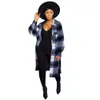 Designer Plaid Shirts Plus size 3XL Women Fall Winter Clothes Long Sleeve Checked Blouses Long Style Cardigan Fashion Outerwear Streetwear Wholesale Clothes 8267