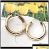 Hoop Huggie Hie Classic Punk Style Dikke Earring For Women Girls Sier Gold Plating Hiphop Geometrische oorbellen Fashion sieraden WH Dr DHVFD