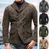 Costumes pour hommes 2023 Veste décontractée rétro Double boutonnage Revers Mode Court Slim Fit