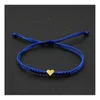 Bracelets de charme joalhergold sier amor coração bracelete homens homens desejam boa sorte sorteira vermelha trançada casal ajustável friendshi dhryy