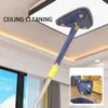 Nuovo aggiornamento! Mop triangolare estensibile con striscia raschiante Mop ruotabile a 360° Mop da 1,3 m Strumenti per la pulizia delle finestre del soffitto del pavimento