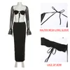 Tweedelige jurk Townlike Geel Backless Sexy Set Vacature Up Hollow Out Long Rok Women Elegant Party 2 230410