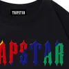 T-shirts Hommes Tr Apstar T-shirt Hommes Summer Trapstar T-shirt Rainbow Serviette Broderie Décodage Femmes Noir T-shirts ronds AR8C