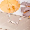 Prix de gros cuivre Zircon lettre d'amour pendentif colliers mode fête des mères anniversaire bijoux collier cadeau pour maman