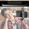 Selfie Monopods Mini Smartphone Selfie Stick Statief met invullicht en sluiter BT Afstandsbediening Telefoonhouder Beugel voor iPhone Q231110