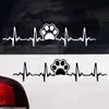 Новая наклейка для автомобиля с изображением лапы собаки и сердцебиения, милое животное, след, наклейка на кузов автомобиля, наклейка на корпус, царапины, наклейки на стену, украшение для ноутбука