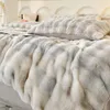 Battaniye lüks peluş battaniye kış sonbahar konforlu ofis klima eğlence yorgan kapak kanepe