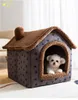 Hundehütte für den Innenbereich, gemütliches Haustierbett, faltbar, für den Winter, warmes Katzennest mit Kissen für kleine, mittelgroße und große Hunde, Katzen, Haustierzubehör