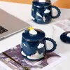 Tazze Dream Star Cup Personaggi dei cartoni animati con coperchio e cucchiaio Goditi il tempo Bottiglia d'acqua in ceramica Liscio Delicato Coppia Regali per le vacanze