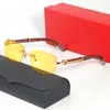 mens lunettes de soleil designer carré carti lunettes miroir cadre designer cadres en alliage d'or sans cadre lunettes de conduite bois bambou outdoor goggle men with original box