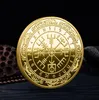 Arts and Crafts Nordic Viking Lunavin Odin Logo Compass moneda conmemorativa