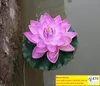 18CM Artificial Floating Lotus Flowers Garden Aquarium Floating Lotus Lotus Pool Happytime Artificial Water Lilies