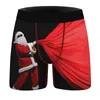 Onderbroek 2023 Kerstdigerkast digitale print heren sexy comfortabele ademende slips alle seizoenen slanke rekbare boksers groothandel