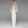 Sukienki swobodne sukienki swobodne sukienki wieczorowe sukienki Kobiety eleganckie puff rękawy biały formalny rozdzielenie wysokiej talii zagłębienie o siatce