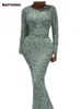 Sequins for Women New Fashion Elegant Chic Evening Dresses Vintage Long Sleeve High Waist Skinny Dress
