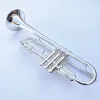 Högkvalitativ LT180S-37GS BB trumpet mässing Musikinstrument Silverpläterad bb trumpet med munstycke handskar Fall gratis frakt