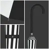 Umbrellas 16k Black and White Retro Pagoda Umbrella Classical Striped Parasol Umbrella Sun Rain UV Large Umbrella with Hook Handle 231109